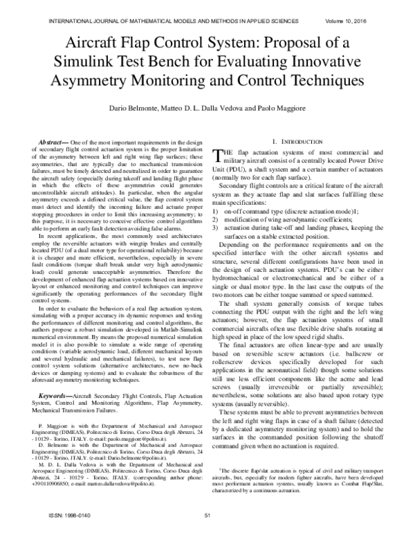 (PDF) Aircraft Flap Control System: Proposal of a Simulink Test Bench ...