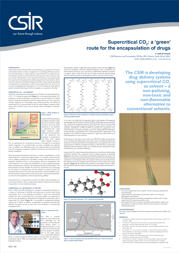 (PDF) Supercritical CO2: a ‘green’ route for the encapsulation of drugs