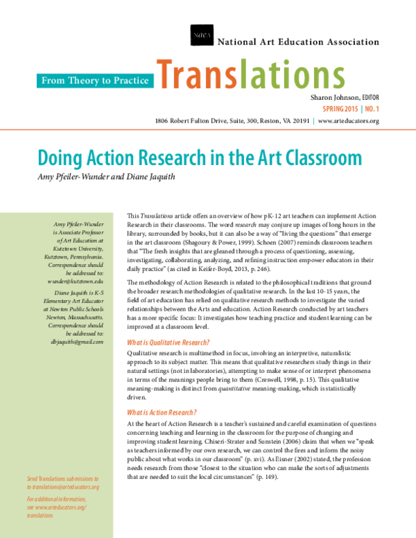 (PDF) Doing Action Research in the Art Classroom