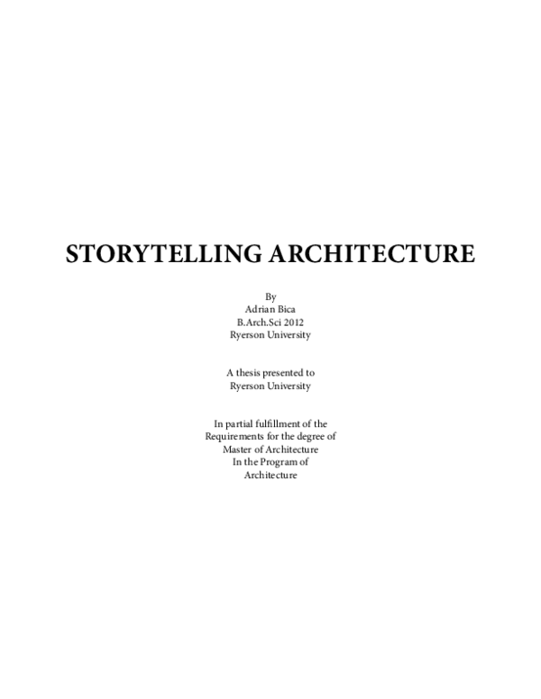 (PDF) Storytelling architecture