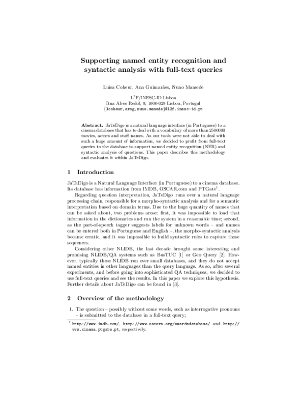(PDF) Supporting named entity recognition and syntactic analysis with ...