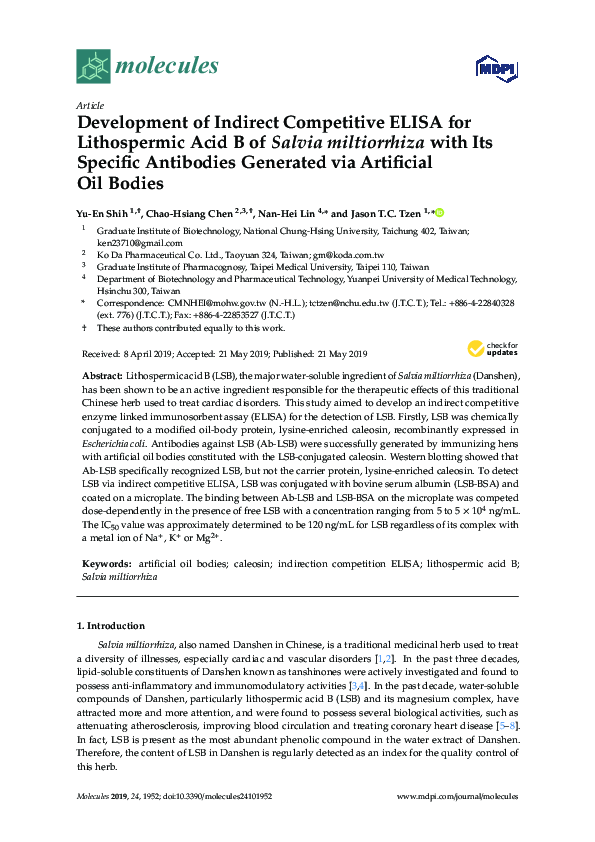 (PDF) Development of an indirect competitive enzyme-linked ...