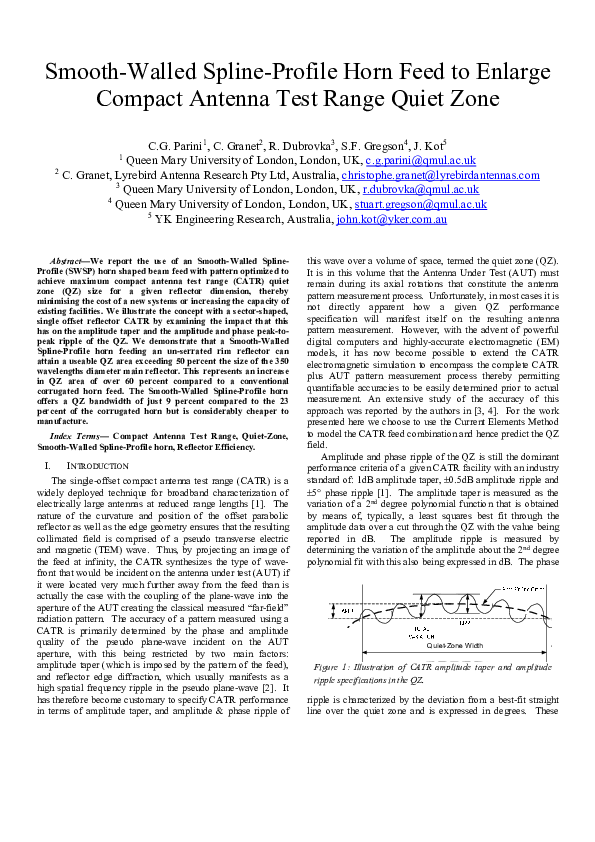 (PDF) SmoothWalled SplineProfile Horn Feed to Enlarge Compact Antenna