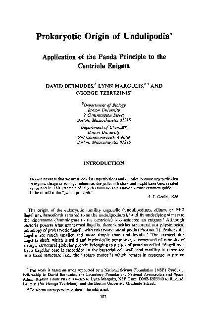 (PDF) Prokaryotic Origin of Undulipodia: Application of the Panda ...