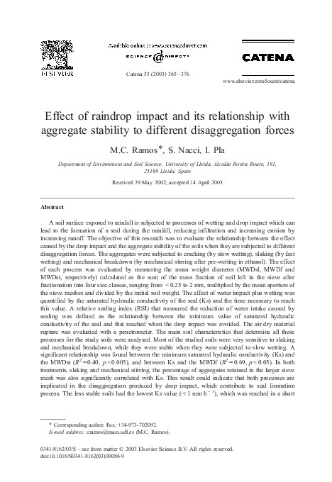 (PDF) Effect of raindrop impact and its relationship with aggregate ...