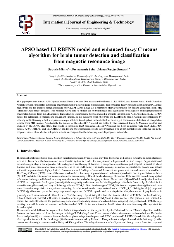 (PDF) APSO based LLRBFNN Model and Enhanced Fuzzy C Means algorithm for ...
