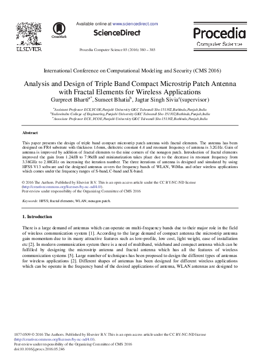 (PDF) Analysis and Design of Triple Band Compact Microstrip Patch ...