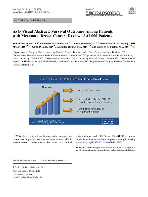 (PDF) ASO Visual Abstract: Survival Outcomes Among Patients with ...