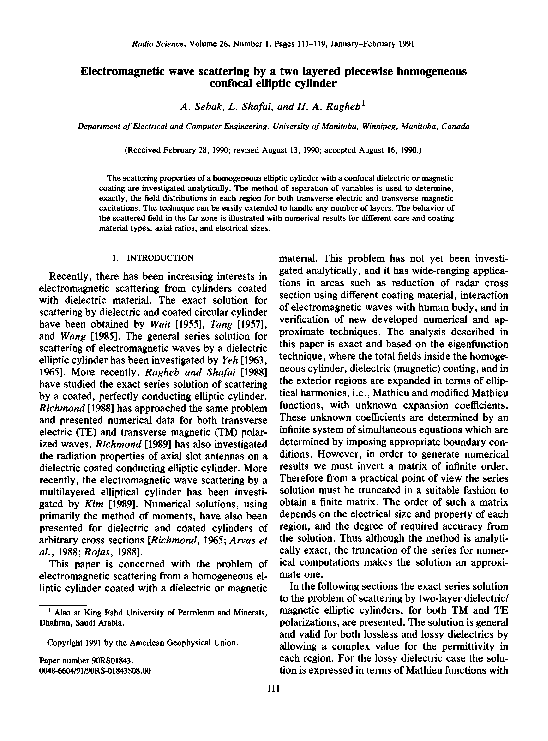 (PDF) Electromagnetic wave scattering by a two layered piecewise ...