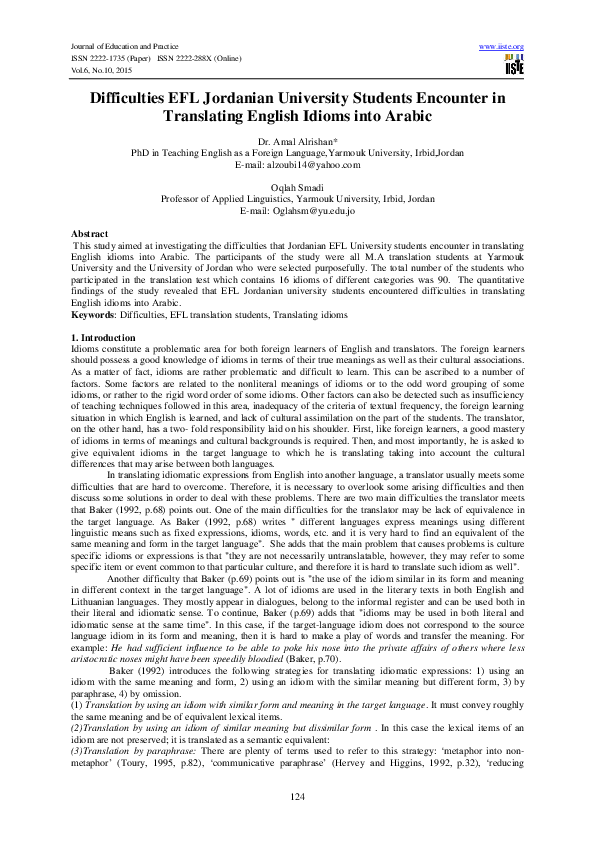 (PDF) Difficulties EFL Jordanian University Students Encounter in ...