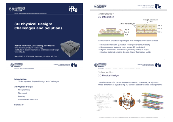 (PDF) 3D Physical Design: Challenges and Solutions