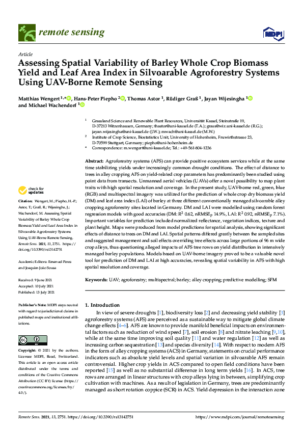 (PDF) Assessing Spatial Variability of Barley Whole Crop Biomass Yield ...