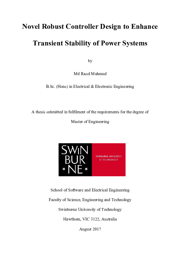 (PDF) Novel robust controller design to enhance transient stability of ...