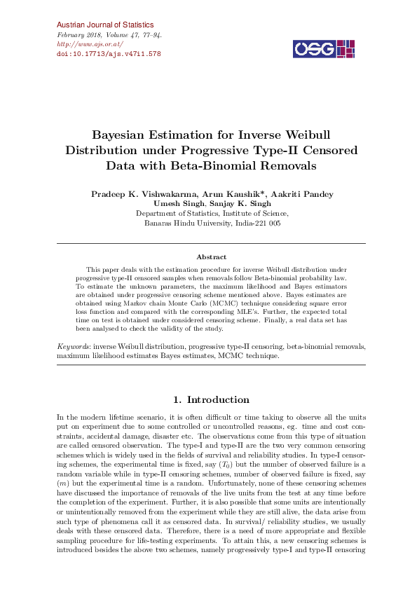 (PDF) Bayesian Estimation for Inverse Weibull Distribution Under ...