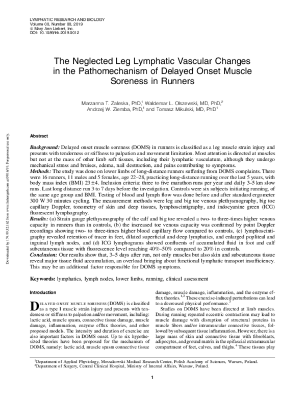 (PDF) The Neglected Leg Lymphatic Vascular Changes in the ...