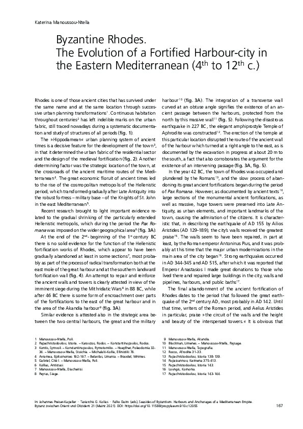 Byzantine Rhodes The Evolution of a Fortified Harbour City in the Eastern Mediterranean