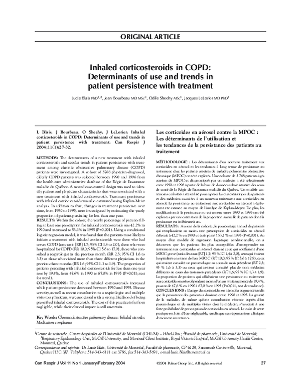 (PDF) Inhaled Corticosteroids in COPD: Determinants of Use and Trends ...