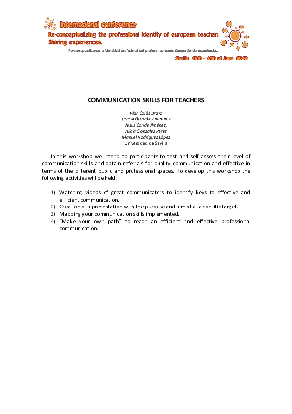 (PDF) Communication skills for teachers