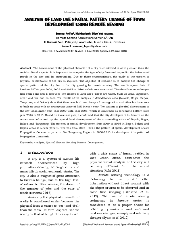 (PDF) Analysis of Land Use Spatial Pattern Change of Town Development ...