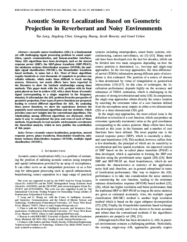 (PDF) Acoustic Source Localization Based on Geometric Projection in ...