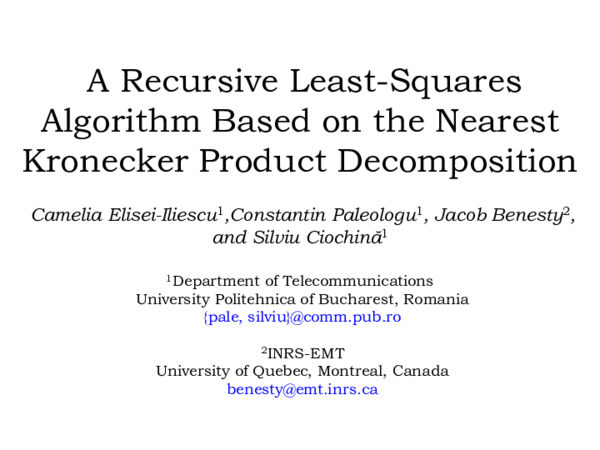 (PDF) A Recursive Least-squares Algorithm Based on the Nearest ...