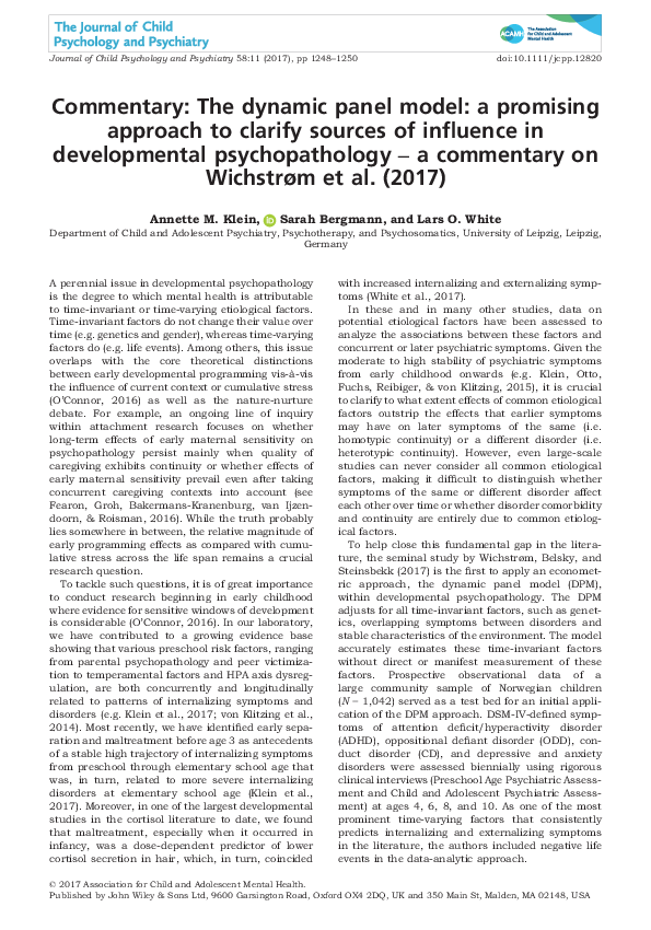 (PDF) Commentary: The dynamic panel model: a promising approach to ...
