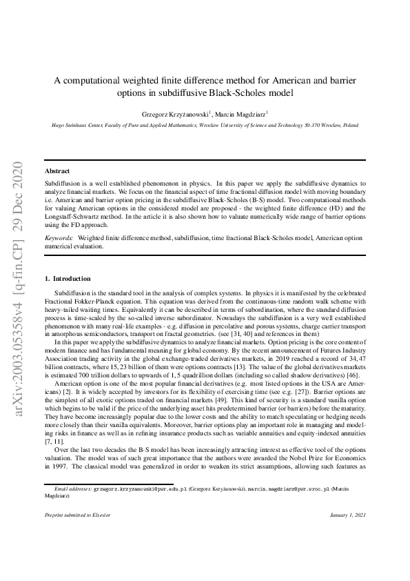 (PDF) A computational weighted finite difference method for American ...