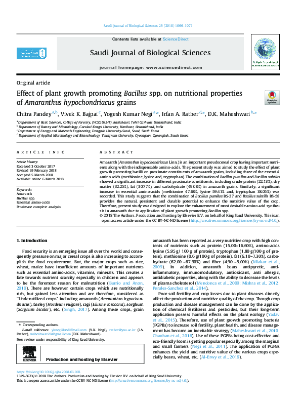 (PDF) Effect of plant growth promoting Bacillus spp. on nutritional ...
