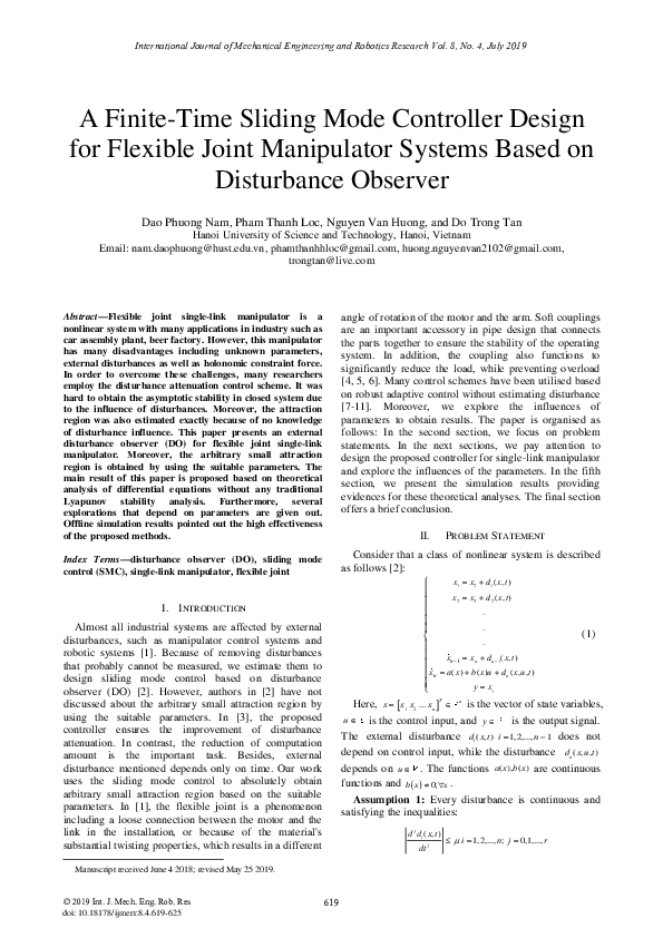 (PDF) A Finite-Time Sliding Mode Controller Design for Flexible Joint ...