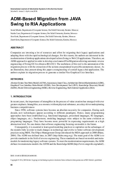(PDF) ADM-Based Migration from JAVA Swing to RIA Applications