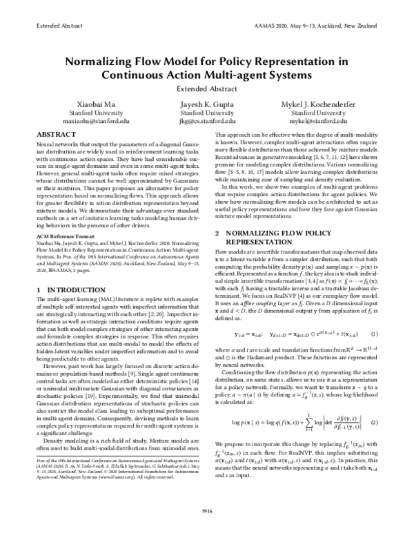 (PDF) Normalizing Flow Model for Policy Representation in Continuous ...