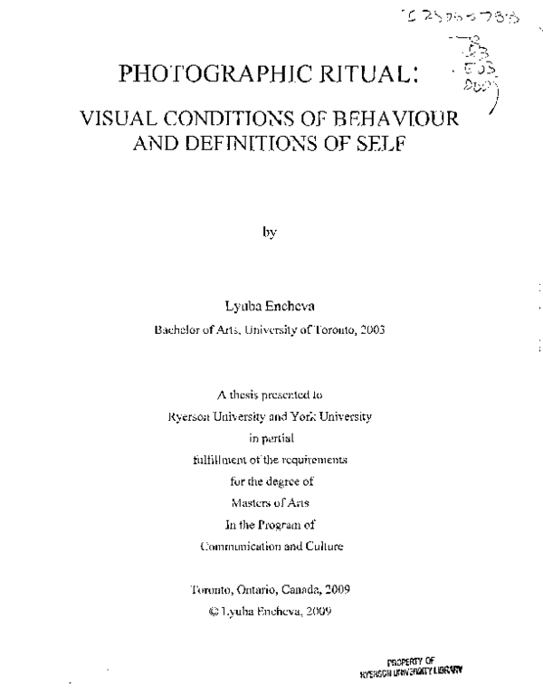 (PDF) Photographic ritual: visual conditions of behaviour and ...