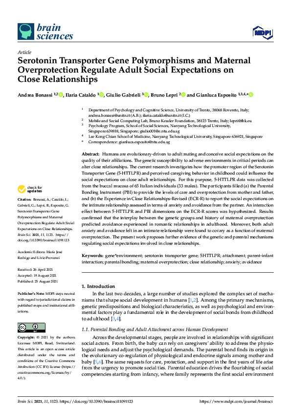 (PDF) Serotonin Transporter Gene Polymorphisms and Maternal ...