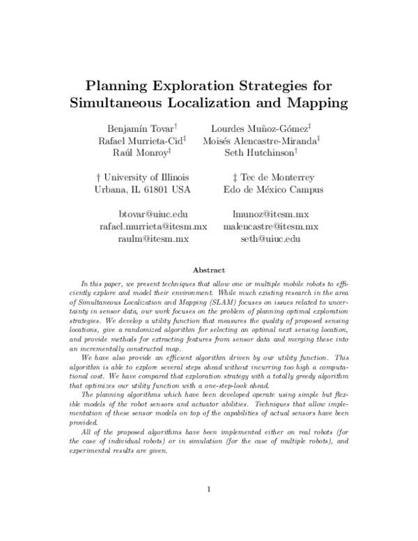(PDF) Planning Exploration Strategies for Simultaneous Localization and ...