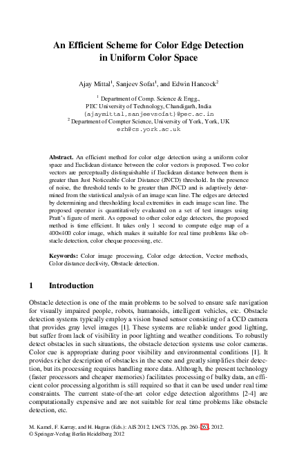(PDF) An efficient scheme for color edge detection in uniform color space