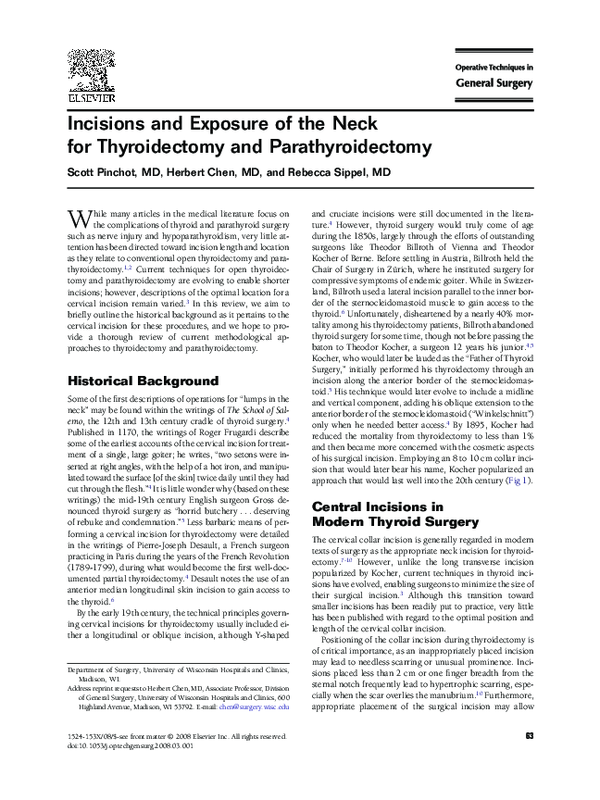 (PDF) Incisions and Exposure of the Neck for Thyroidectomy and ...