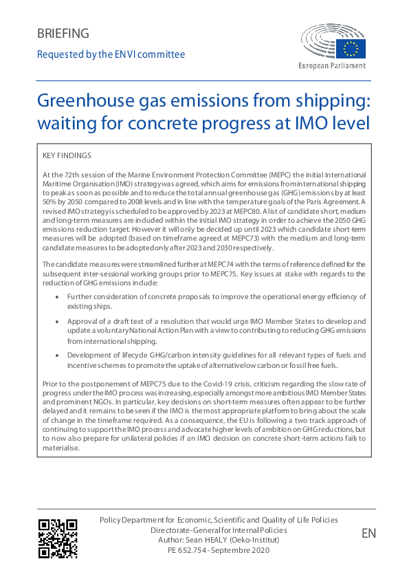 (PDF) Greenhouse Gas Emissions From Shipping