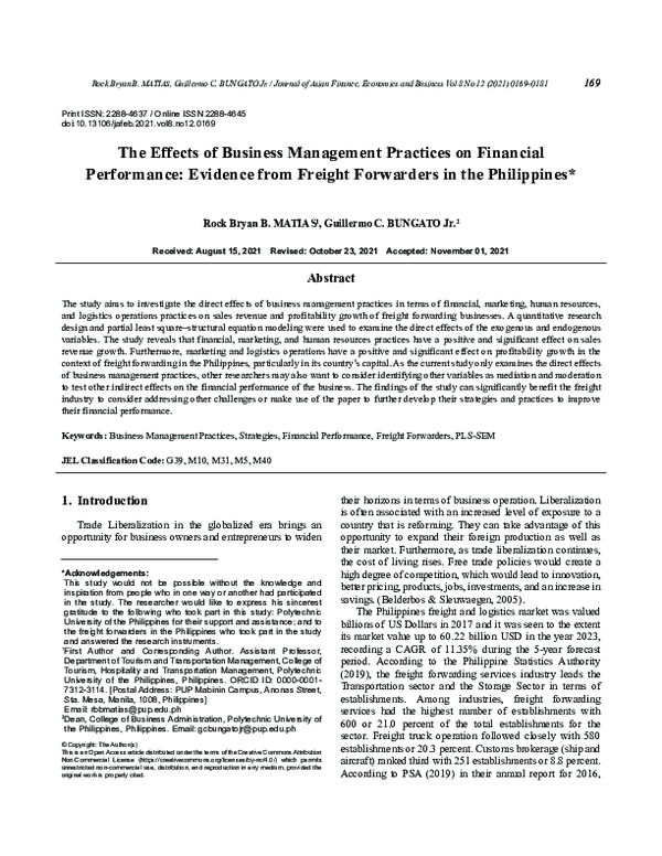 (PDF) The Effects of Business Management Practices on Financial ...