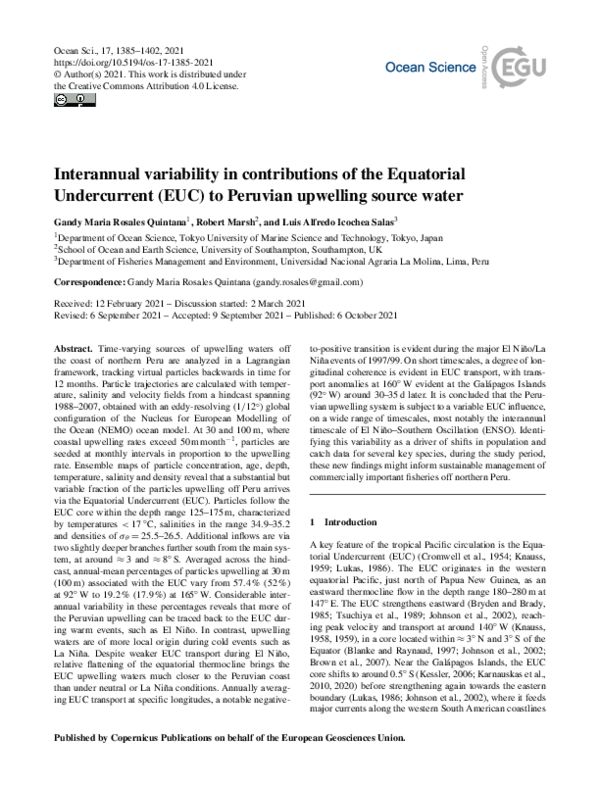 (PDF) Interannual variability in contributions of the Equatorial ...