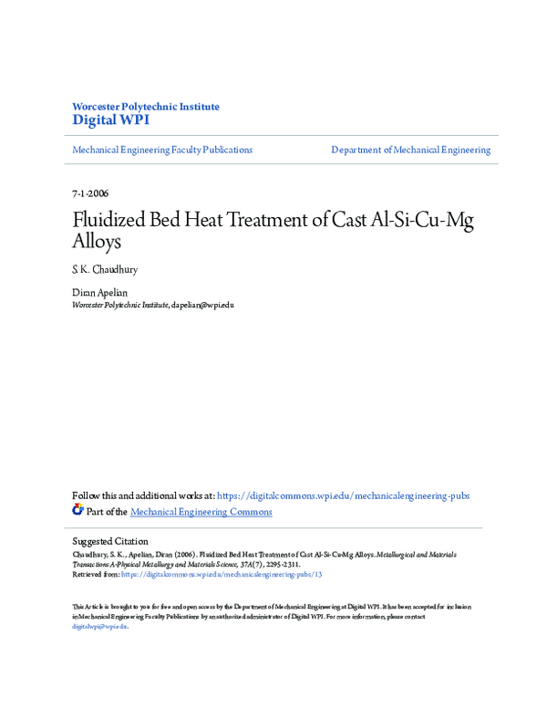 (PDF) Fluidized bed heat treatment of cast AlSiCuMg alloys Sujoy