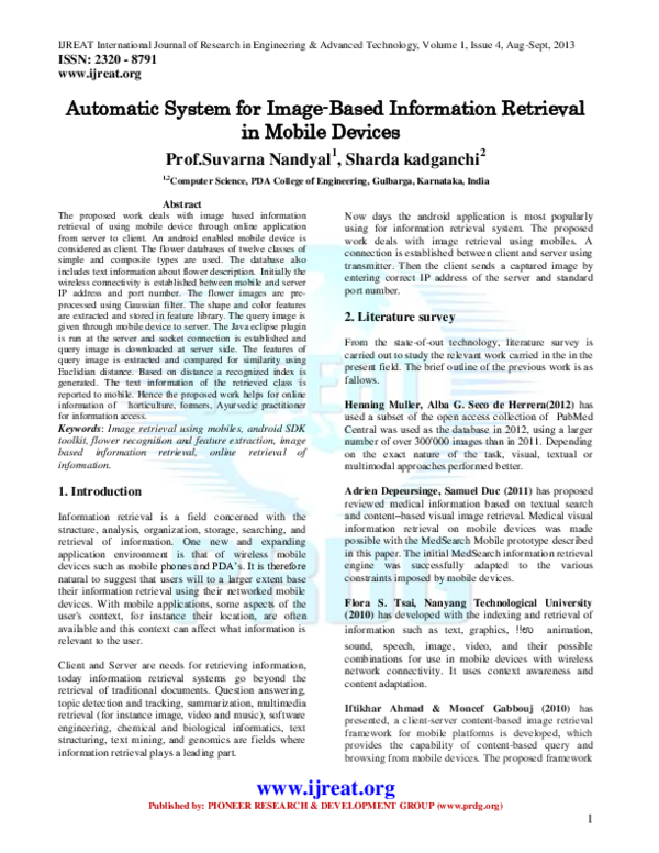 (PDF) Automatic System for Image-Based Information Retrieval in Mobile ...