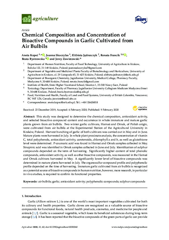 (PDF) Chemical Composition and Concentration of Bioactive Compounds in ...