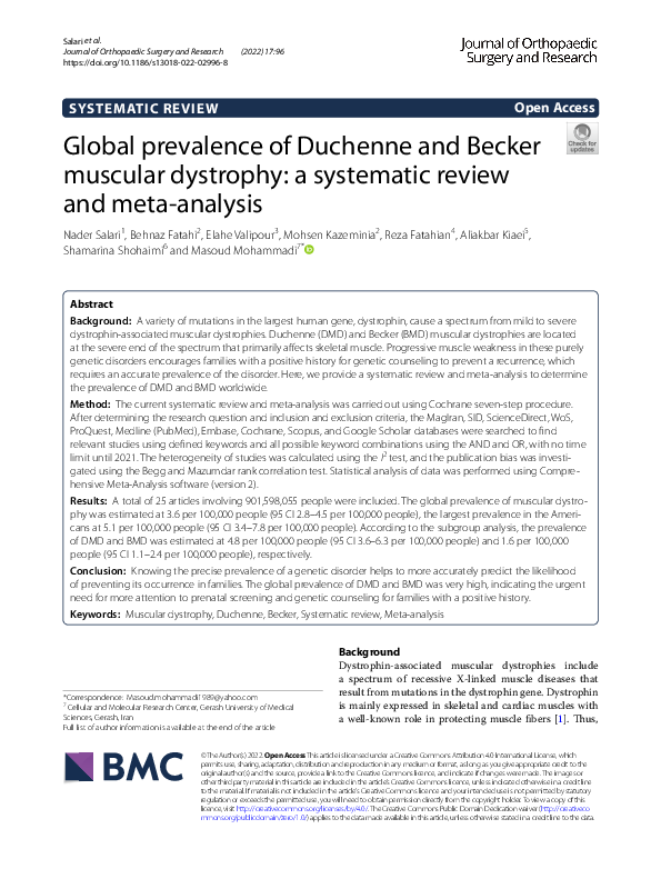 (PDF) Global prevalence of Duchenne and Becker muscular dystrophy a