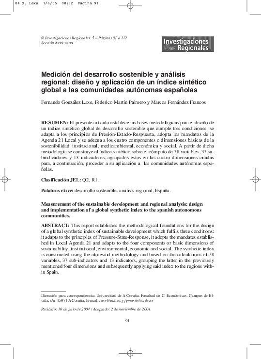 (PDF) Measurement of the sustainable development and regional analysis ...
