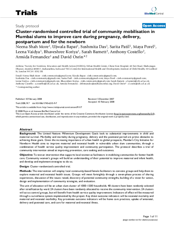 (PDF) Study protocol: a cluster randomised controlled trial of a school ...