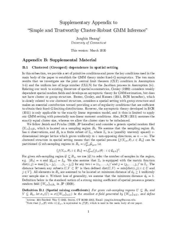 (PDF) Supplementary Appendix to “Simple and Trustworthy Cluster-Robust ...
