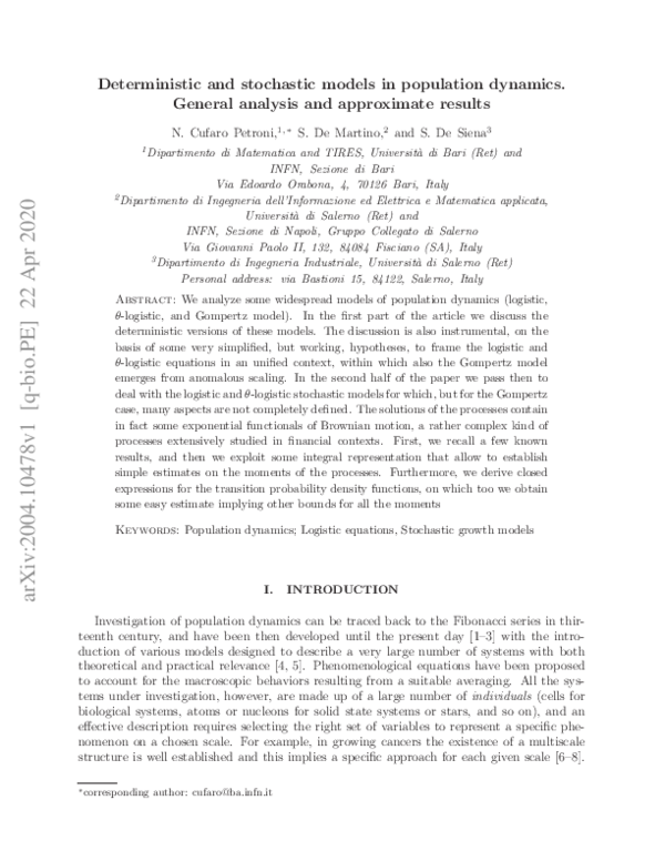 (PDF) Deterministic and stochastic models in population dynamics ...