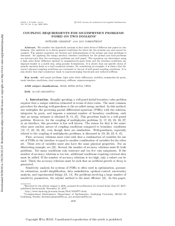 (PDF) Coupling Requirements for Multiphysics Problems Posed on Two Domains