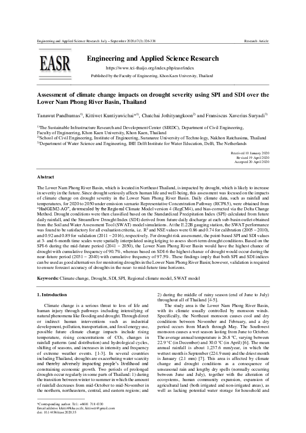(PDF) Assessment of climate change impacts on drought severity using ...