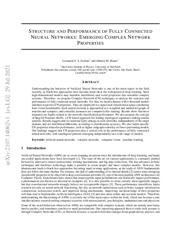 (PDF) Structure and Performance of Fully Connected Neural Networks ...